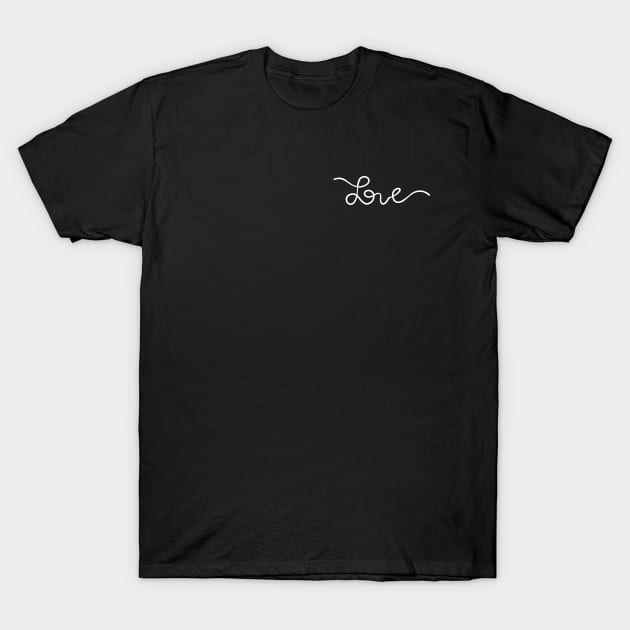 Love Handwritten Lineart T-Shirt by vpessagno